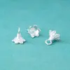 Nuevo Colgante de Flor de Trompeta de Plata Pura S925 Plata Lisa Hecho a Mano en Chiang Mai Pulsera de Cuentas de Cristal DIY Accesorios de Plata