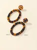 Pendientes de acrílico europeo y americano de leopardo pendientes retro círculo exagerado Pendientes de网红