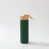 Copo de água portátil de vidro borossilicato com alça, suprimento direto da fábrica, com tampa, alça, canudo, corpo grande