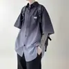Camisa de manga corta para hombre, marca de moda de verano, estilo japonés, camisa holgada y moderna, chaqueta de trabajo informal que combina con todo, ropa superior para hombre