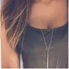 Collar Colgante Largo Simple Transfronterizo Europeo y Americano para Mujer Lazo Barra Vertical Cadena Larga de Suéter de Moda Joyería al por Mayor