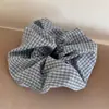 Goma para el pelo de cuadros dulces morada y rosa Simple banda para coleta de cuadros Versátil banda para el pelo de rayas Accesorio para el pelo para mujer