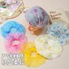 Gorro de ducha desechable para adultos, para montar en la cabeza, con estampado colorido, de polietileno transparente, grueso y ajustado para uso doméstico.