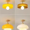 Comprar luces de pasillo estilo crema, luces de pasillo, lámparas de techo de madera natural japonesa, hierro grande antiguo para entrada