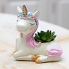 Combinación creativa de macetas carnosas, personalidad, lindo unicornio de dibujos animados, planta carnosa, maceta de calibre grande y pequeño