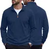 Suéter de punto para hombre con cuello alto transfronterizo, adecuado para eBay, primavera/otoño, estilo americano, con rayas verticales y textura gofrada, sudadera casual de manga larga