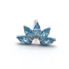 Aretes de Aleación de Titanio Fengtai F136, Cinco Aretes de Cartílago para Oreja Marquise, Joyería para Perforaciones de Aleación de Titanio G23 con Rosca Interna