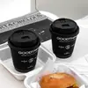 Copo de Café Descartável, Copo de Papel para Chá com Leite com Tampa, Copo de Embalagem para Bebida Quente e Fria para Levar, Comercial para Levar