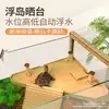 Aquário de Vidro para Tartarugas para Uso Doméstico na Sala de Estar, Tanque de Criação Universal com Plataforma para Tomar Sol, Aquário Ecológico Paisagístico para Peixes Pequenos, Tanque de Criação Mista para Peixes e Tartarugas