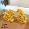 Colgante Hueco Esmaltado en Oro Estilo Antiguo para Mujer, Color Duradero, Lujo Ligero de Nicho, Cadena para Clavícula del Año Zodiacal