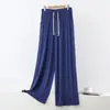 Pantalones Anchos Holgados Finos de Talla Grande para Primavera y Verano, Casuales, con Cordón, Cintura Elástica, Bolsillos, Pantalones para Casa, Pantalones Casuales Nuevos para Mujer