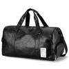 Bolsa de Viagem em Couro PU Bolsa para Esportes e Fitness Bolsa de Armazenamento para Viagem Bolsa Transversal Portátil Compartimento Independente para Sapatos Separação de Seco e Molhado