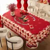 Mantel de Mesa de Dibujos Animados de Año Nuevo, Lavable, Impermeable, Resistente al Aceite, Año Nuevo 2026 Año del Caballo, Mantel Festivo Rojo de Año Nuevo, Cubierta para Mesa de Café