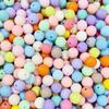 100 PCs Macaron cor acrílico fosco frisado brincos DIY joias acessórios material pulseira colar contas soltas