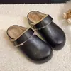 Zapatos Birkenstock Gruesos y Peludos para Mujer, con Forro de Felpa, Uso Bidireccional, Nuevo Estilo 2026, Zapatillas Cerradas de Media Caña de Invierno para Persona Perezosa para Mujer