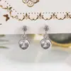 Brincos Redondos de Diamante Geométricos Pequenos, Fofos e Doces de Novo Estilo, Brincos de Zircônia Femininos Versáteis para o Dia a Dia
