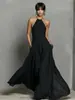 Amazon 2026 Vestido de Mujer Transfronterizo Europeo y Americano Nuevo de Color Sólido con Cuello Halter sin Mangas Descubierto de los Hombros Elegante de Corte Holgado