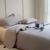 Juego de colcha de algodón de grado A con borde de volantes, diseño acolchado estilo coreano, evita que el algodón se mueva, multifuncional, sábana de cama engrosada, adecuado para todas las estaciones