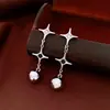 Brincos Pendentes Bola de Zircônia com Pino de Prata Estilo Minimalista Europeu e Americano, Tarraxas de Orelha da Moda Personalizadas, Brincos Versáteis e Elegantes para Mulheres