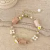 Temperamento doce design fofo de nicho pulseira de cristal pérola brilhante cristal pulseira de cristal versátil moda joias de pedra natural