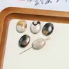Contas de Pedra Natural Irregular Geométricas Formato Oval Quadrado Redondo com Furo Vertical para Brincos Pulseira Acessórios
