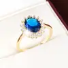 Anillo de Cobre con Circonita en Forma de Huevo, Exquisito, Moderno, Elegante, Versátil, Clásico, Sencillo, de Venta Caliente Transfronteriza, Deseo Europeo y Americano