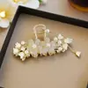 Pin de Flor Retro con Perlas y Pedrería con Borla Estilo Lirio del Valle Pin para el Cabello Clip Tiburón de Cabello de Lujo Ligero Accesorios para el Cabello Venta al por Mayor
