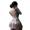 Lencería sexy, vestido de malla transparente, falda ajustada, uniforme, conjunto de secretaria rompible, ropa de dormir sin quitar