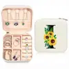 Caja de joyería portátil exquisita de alta gama en color de stock logo impreso caja de joyería aretes anillo caja de almacenamiento de joyería