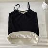 Chaleco grueso cálido con forro polar, cuello en V, ropa interior base, adelgazante, chaleco cálido, top camisola, camisa base para mujer