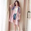 Shanli Dadi Chaqueta Cortavientos Nueva de Primavera y Verano para Mujer Estilo Coreano Top Largo Medio Manga Dividida Cárdigan Chaqueta Holgada