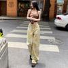 Jeans de Perna Larga Estampado Tie-Dye Vintage Feminino Nova Chegada Primavera e Verão Estilo Western Casual Versátil Calças Retas