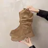 Botas retro para mujer, adelgazantes, versátiles para otoño e invierno, botas estilo Martin de nuevo diseño, botines, botas de media pantorrilla, 2026, suela gruesa, estilo western