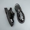 Sandálias Masculinas de Solado Grosso Tamanho Transfronteiriço 46 Tamanho Grande Verão Novo Sapatos de Couro Vazados Moda Masculina Sapatos Casuais de Negócios Atacado