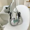 Bolsa de Lona Bordada Ecológica Grande Capacidade Nylon Transversal Tote Bolsa de Ombro para o Dia a Dia Compras Bolsa Tote