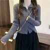 Cardigan de Punto Suave Pegajoso Casual Moda Estilo Coreano para Mujer Otoño Invierno Nuevo Estilo Temperamento Versátil Sentido del Diseño Capa Interior Suéter Adelgazante