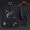 Roupas Masculinas Estilo Chinês Roupas para Meia-Idade e Idosos Traje Tang Traje Han Traje de Manga Longa Camisa de Verão Roupa para Marido Camisa Masculina Traje Tai Chi