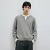 Suéter casual de dos piezas con look limpio y ajuste ceñido estilo japonés para parejas, unisex, estilo relajado, tejido de bloques de color simple, moderno