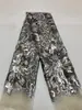 Jiaxin Textile Nuevo Vestido de Moda Europeo y Americano Abrigo Tela de Lentejuelas Malla de Poliéster Laminados Tela Bordada de Girasol