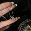 Collar de Plata Esterlina S999 Princesa Escape Arco Inteligente para Mujer Diseño Nicho Lujo Ligero Dulce Versátil Cadena Clavícula
