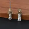 Contas de Discípulo Prata de Lei S925 Cobre Incrustado Acessórios Culturais Pulseira de Contas Soltas com Contas Estilo Chinês Acessórios de Cauda de Contas Pingente de Cauda de Prata