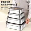 Caja de Acero Inoxidable Cuadrada 304 para Conservar Frescura, Caja de Almacenamiento para Refrigerador, Caja de Almacenamiento de Alimentos, Caja de Picnic, Caja de Almacenamiento de Frutas, Lonchera