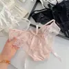 Fiesta Peligrosa~Calzones Sexys de Satén y Encaje Estilo Francés con Moño Hueco de Deseo Puro y Entrepierna de Algodón Puro Calzones para Mujer