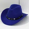 Chapéu de Concerto de Feltro Unissex Transfronteiriço com Cinto de Metal, Estilo Britânico, Chapéu de Jazz de Luxo Leve, Versátil para Uso ao Ar Livre, Design Único