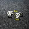 Brincos Fofos de Aço Inoxidável Dourado de Peixinho Dourado e Pássaro para Meninas Europeias e Americanas Design de Brincos de Caveira Fantasma para Halloween Atacado