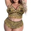 Conjunto de Encaje de Dos Piezas para Mujer Tallas Grandes Transfronterizo, Conjunto Sexy de Sujetador y Bragas sin Tirantes con Bloques de Color, Ropa de Casa al por Mayor 5