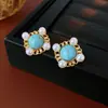 Pendientes Redondos de Plata Vintage Moda Personalidad Simple Versátiles Pendientes de Botón Pendientes de Nicho de Alta Gama para Mujer