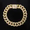 Joias de Liga Metálica 12mm Letras Inglesas Flip Corrente Totalmente Cravejada Hiphop Europeu e Americano Rap Hip-Hop Colar Atacado