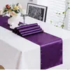 Caminho de Mesa de Cetim Atacado com Toque de Luxo Leve para Restaurantes de Hotel, Mesas de Casamento, Decoração de Mesa de Jantar, Poliéster Cor Sólida