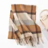 Bufanda de Lana Personalizada de Año Nuevo con Tacto de Alta Gama, Unisex, Engrosada, Nuevo Estilo Otoño e Invierno, Patchwork a Cuadros, Bufanda Cálida para el Cuello